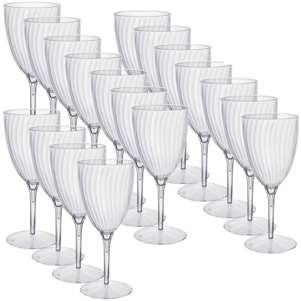 gelaosidun Clear Plastic Wine Glasses , Hard Disposable Plastic Drink Glasses Ideal For Home